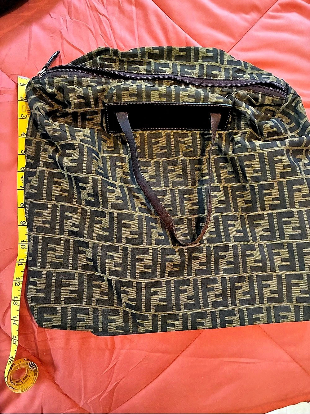 Fendi Zucca Canvas Shopping Tote Bag Brown & Black